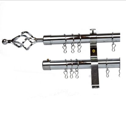 трубы занавеса 28mm цвет штанги Extendable серебряный для домашнего окна