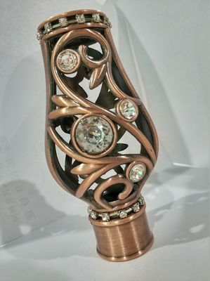 концы прута занавеса круглого металла 25mm декоративные омедняют розовый ODM материала золота