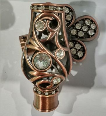 концы прута занавеса круглого металла 25mm декоративные омедняют розовый ODM материала золота
